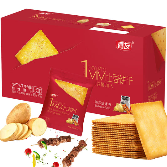 China Jia You 1MM Thin Crust Potato Chips Barbecue Flavor 180g
