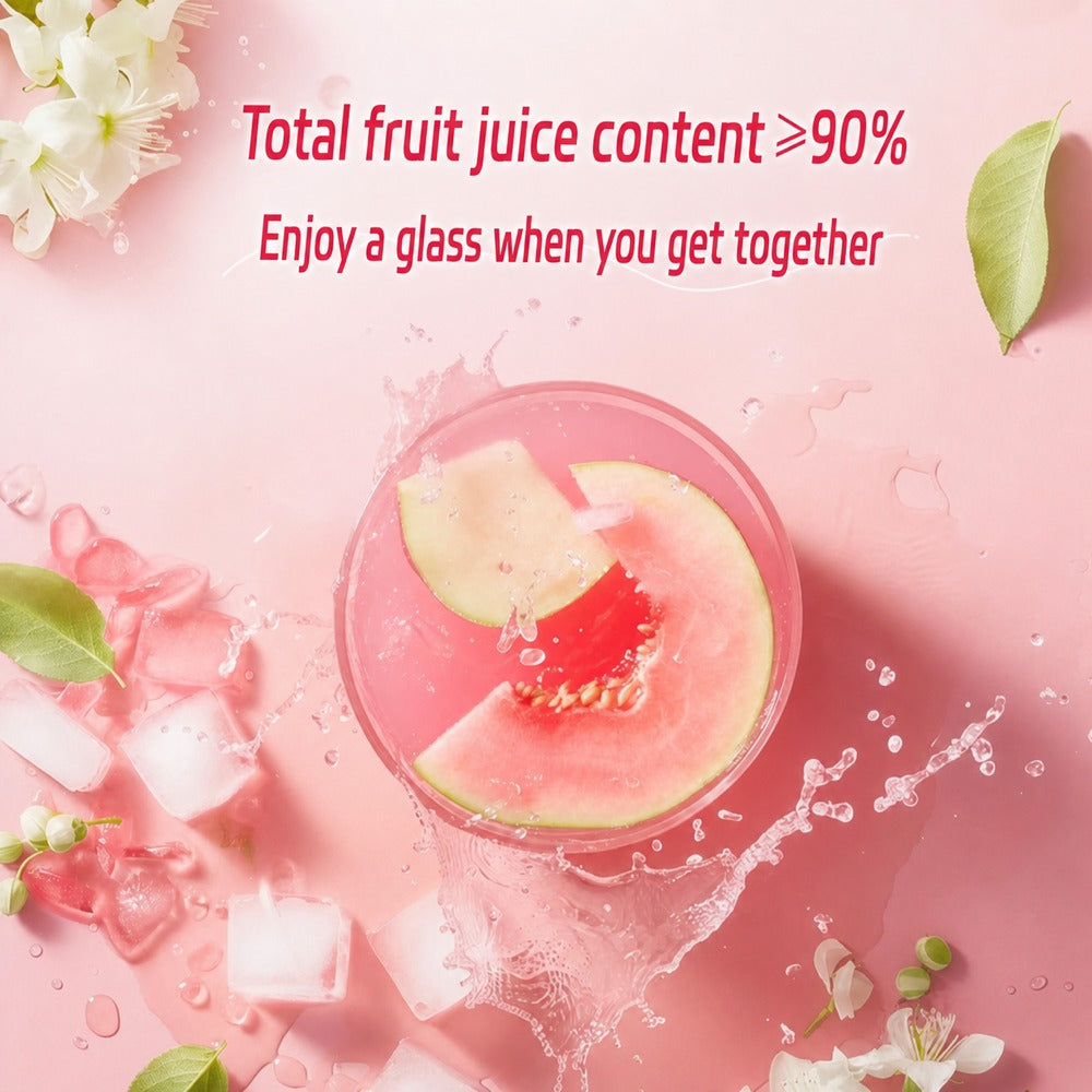 DRINKSBA guava sparkling jasmine tea 310 ml can — Top-down drink composition
