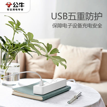 Bull Multi-Function Socket with usb Charging 2 sockets +2 USB 1.5m 1pc
