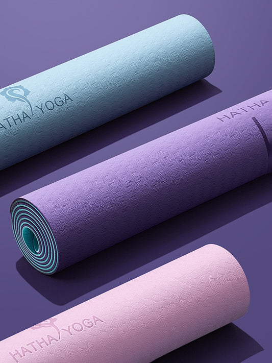 Hatha Yoga 6mm Non-Slip TPE Mat For Floor Workout Purple Color Exercise/Fitness/Yoga/Pilates 183cm*66cm
