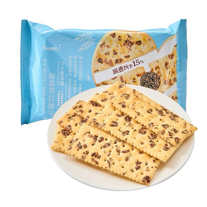Anemon3 Rye Oatmeal Sea Salt Soda Biscuit 180g 山姆 盒马同款 Anemon3黑麦片海盐苏打饼干