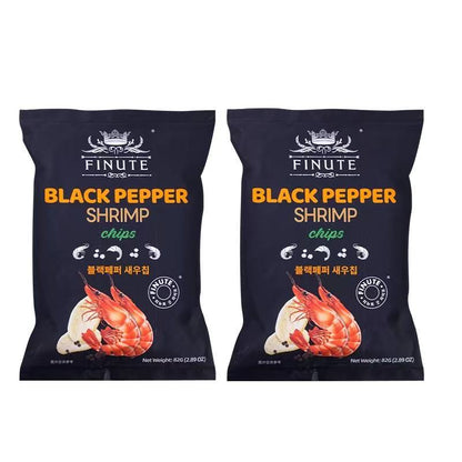 Finute Black Pepper Shrimp Chips 82g 趣莱福虾片海苔味