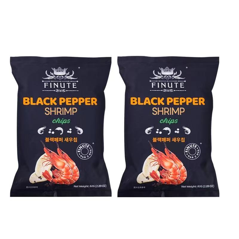 Finute Black Pepper Shrimp Chips 82g 趣莱福虾片海苔味