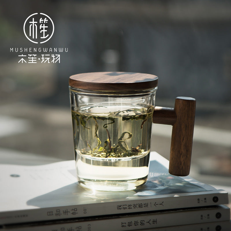 Taza de vidrio estilo japonés Mu Sheng importada de China, 1 pieza