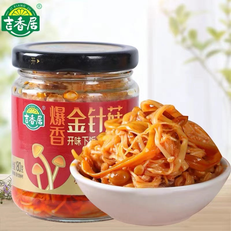 China Imported Ji Xiang Ju Spicy Enoki 180g Ready to eat snack Salad sauce Cooking sauce