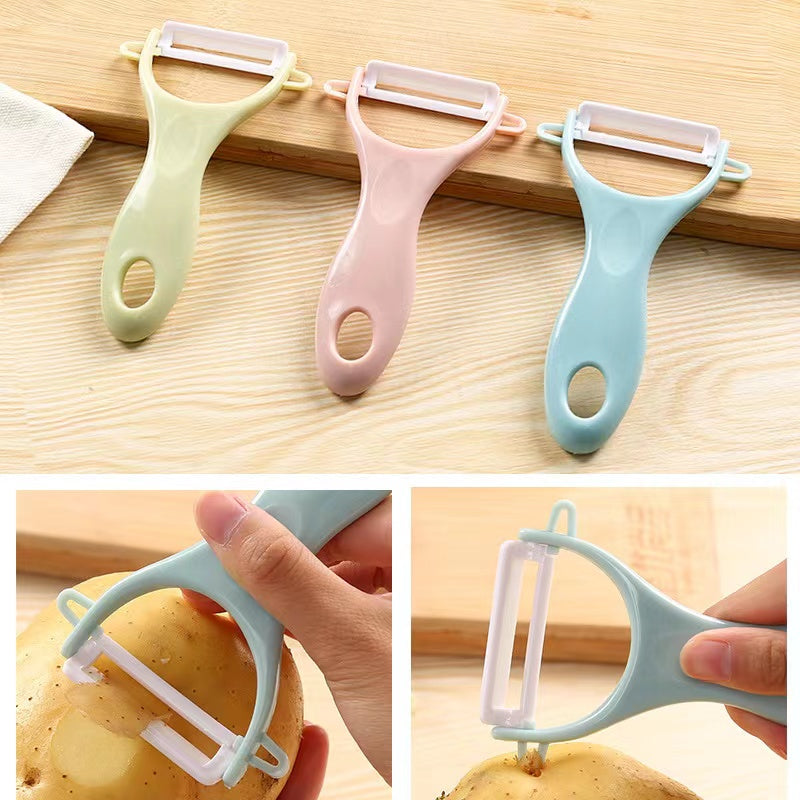 Ceramic Fruit Peeler Kitchen Multifunctional Peeling Knife Household Apple Peeling Artifact Scraping Knife Potato Peeler 1pc 北欧陶瓷水果削皮刀