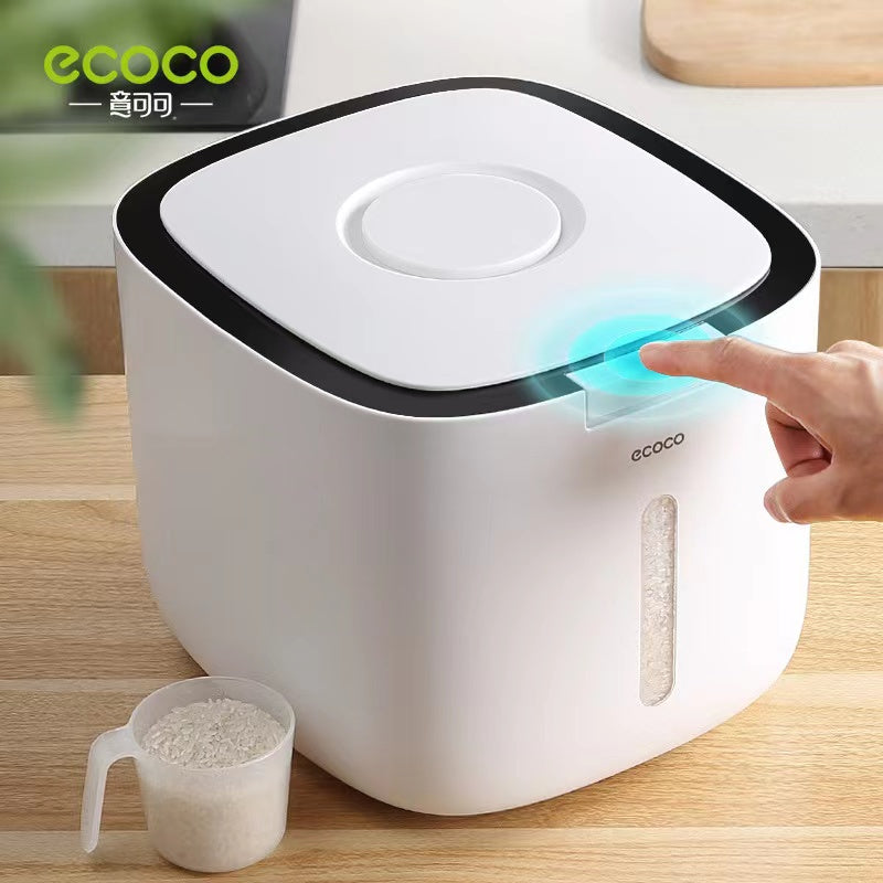 Ecoco High Quality Rice Container Large Size Gray color Good for 10kg 1pc 意可可 装米桶20斤容量