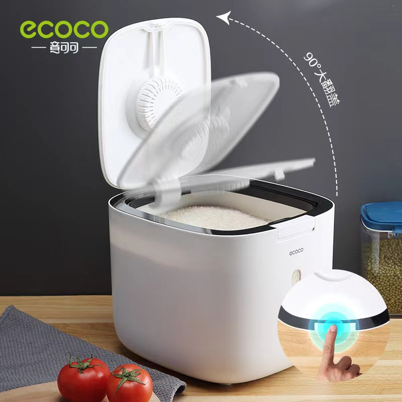 Ecoco High Quality Rice Container Large Size Gray color Good for 10kg 1pc 意可可 装米桶20斤容量