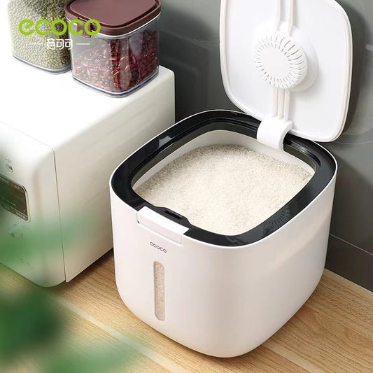 Ecoco High Quality Rice Container Large Size Gray color Good for 10kg 1pc 意可可 装米桶20斤容量