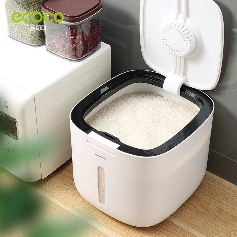 Ecoco High Quality Rice Container Large Size Gray color Good for 10kg 1pc 意可可 装米桶20斤容量