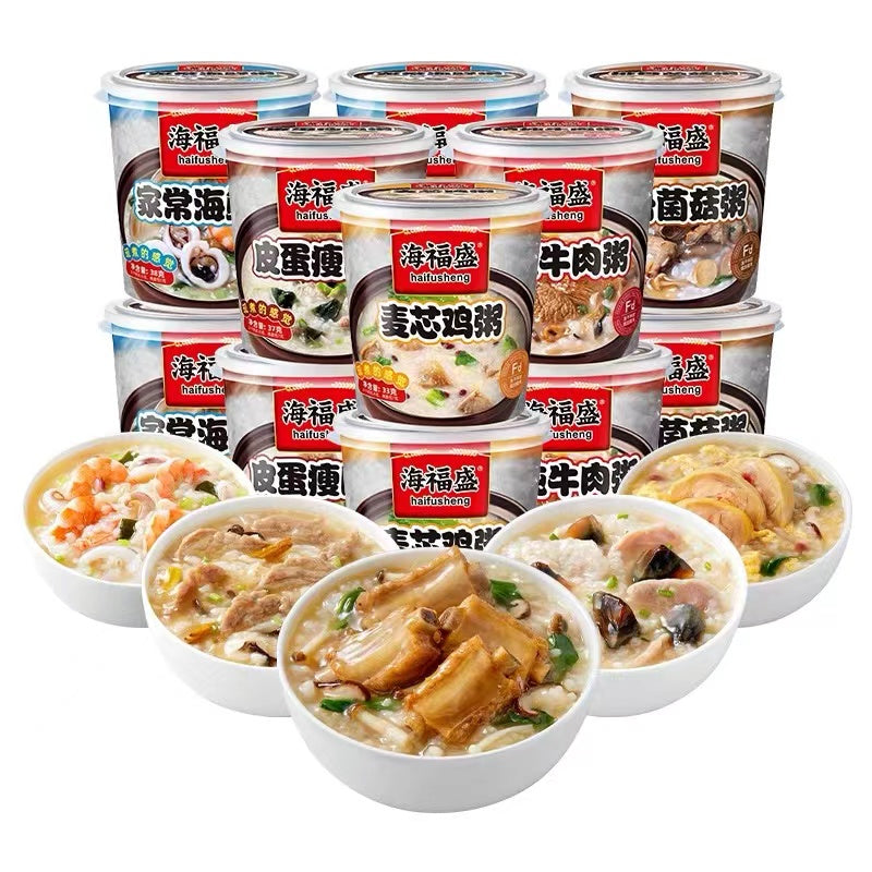 Hai Fu Sheng Instant Congee Spareribs Mushroom Flavor 38g 海福盛冻干粥