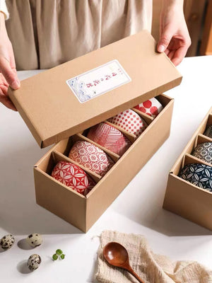 She Li Japanese Style High Quality China Bowls Gift Box Set 5pc/Box 舍里日式高档陶瓷饭碗 礼盒装5个