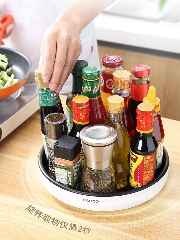 Ecoco 360 Degree Rotating Condiment Rack Seasoning Rack Kitchen Sauce Organizer 1pc 意可可 旋转置物架