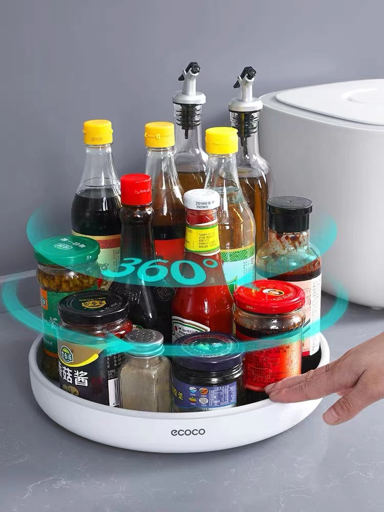 Ecoco 360 Degree Rotating Condiment Rack Seasoning Rack Kitchen Sauce Organizer 1pc 意可可 旋转置物架