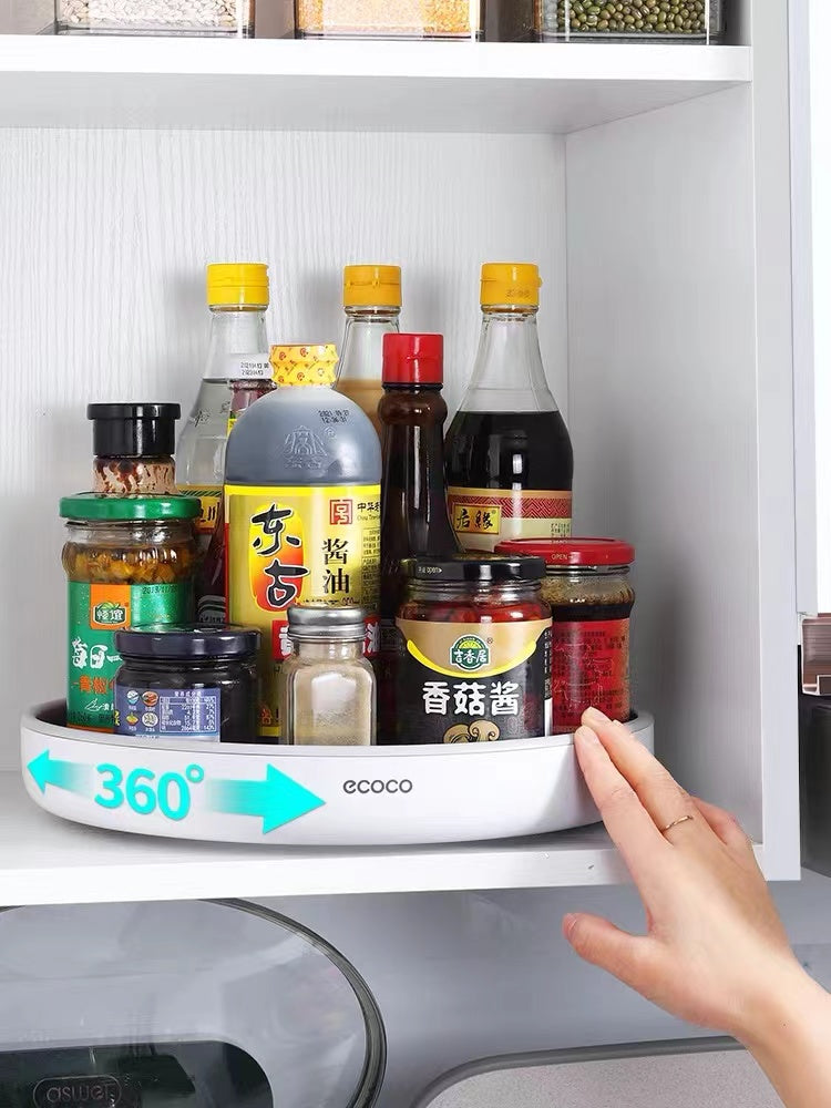 Ecoco 360 Degree Rotating Condiment Rack Seasoning Rack Kitchen Sauce Organizer 1pc 意可可 旋转置物架