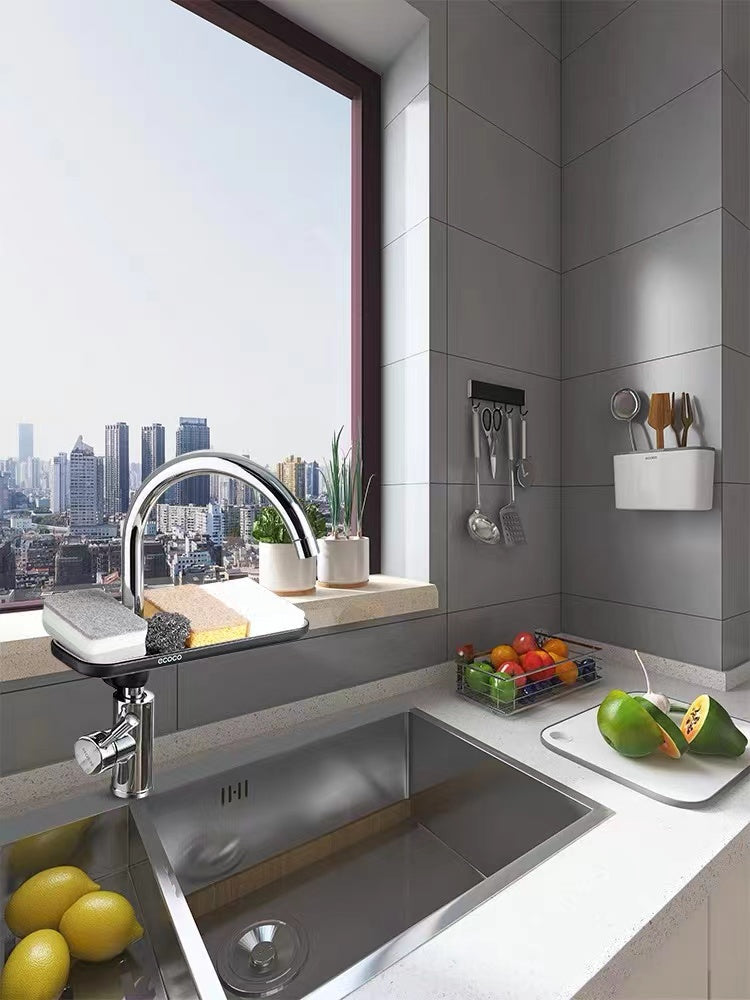 Ecoco Kitchen Bathroom Storage Shelves Faucet Dishcloth Sponge Drain Rack 意可可 不锈钢置物架