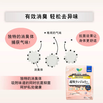 [Japón No.1] KAO Laurier Compresas sanitarias Protector de bragas antibacteriano sin perfume