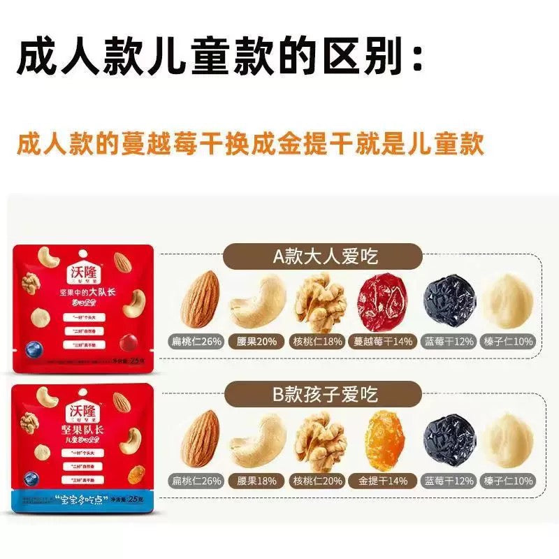 Nueces importadas Wolong Daily Nuts nueces mixtas 25 g * 30 沃隆每日坚果