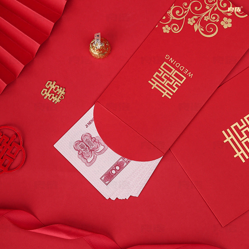 China Imported Wedding Red Packet Golden Red Envelope  烫金大喜结婚红包