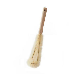 China Imported Kitchen Cleaning Brush Glass Cup Baby Bottle Cleaning Brush Wood Handle 木柄弯头杯刷