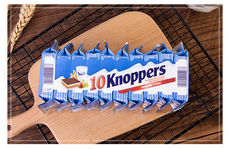 German Knoppers Milk Chocolate Hazelnuts Wafers  德国进口零食威化饼干knoppers牛奶榛子巧克力5层夹心