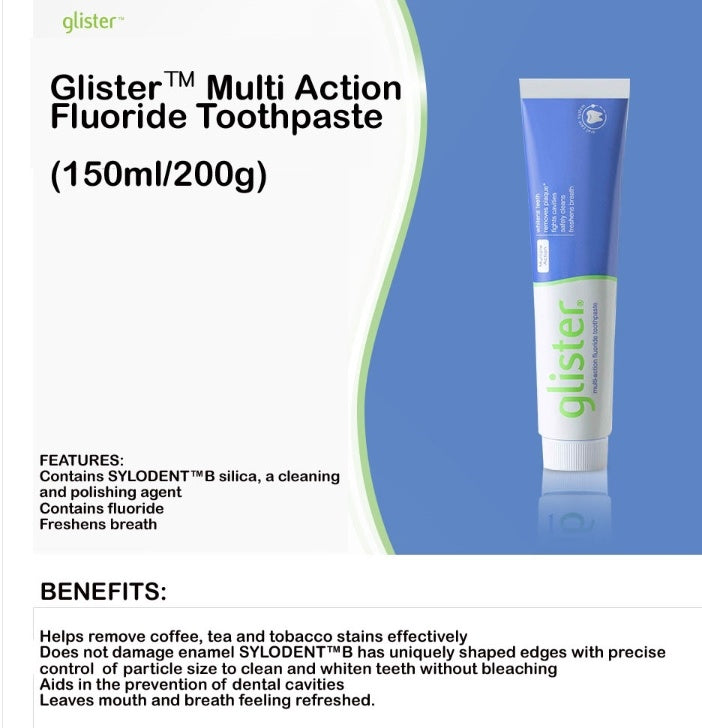 Pasta dental con flúor multiacción GLISTER 200 g